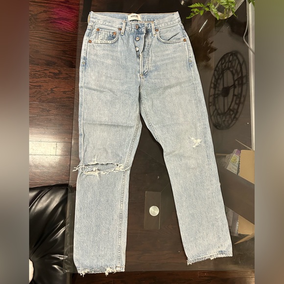 AGOLDE Riley High Rise Straight Crop Jeans Shatter 25 - Picture 2 of 6